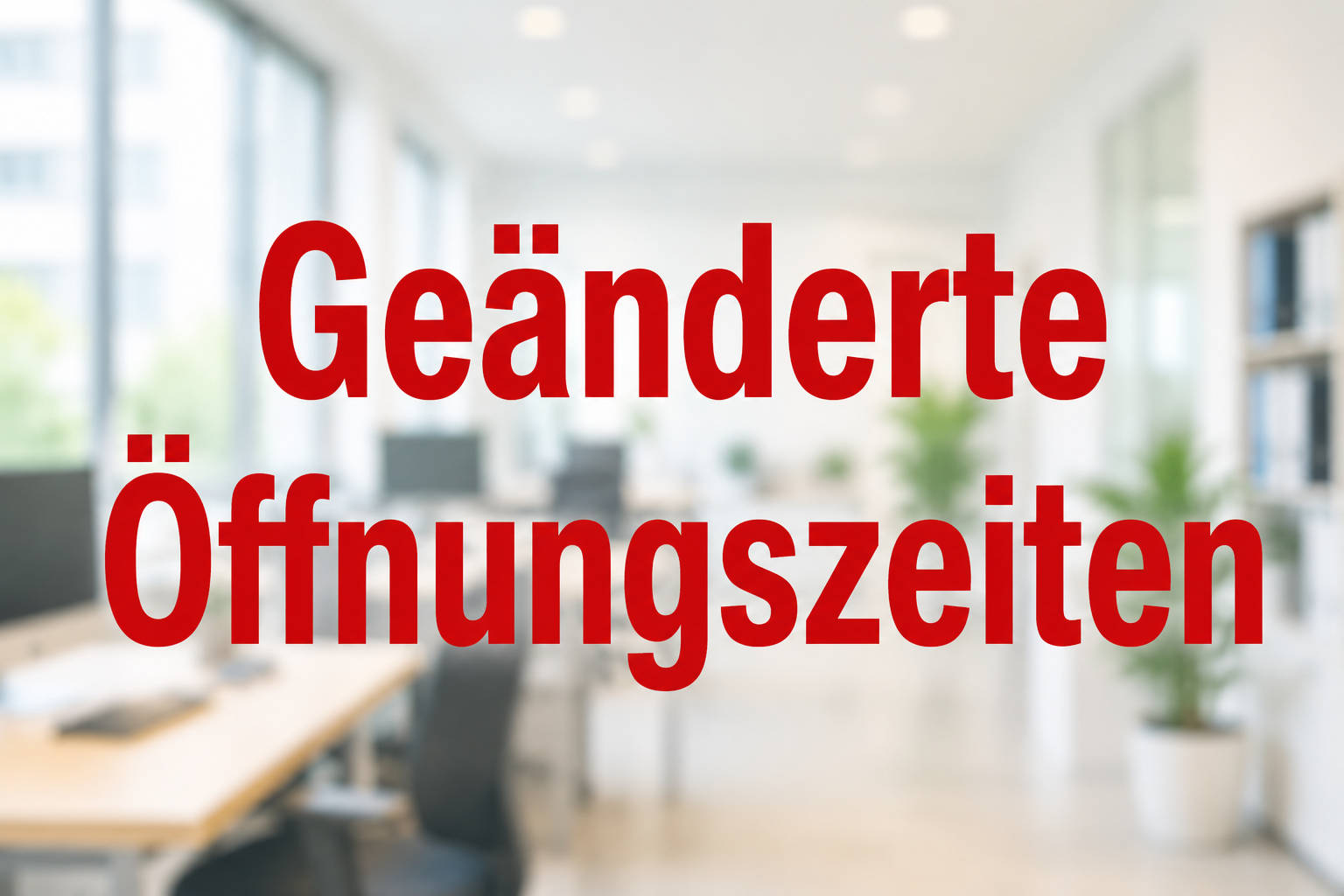 Geänderte Öffnungszeiten